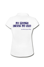 Femme - Polo - Blanc - Navy